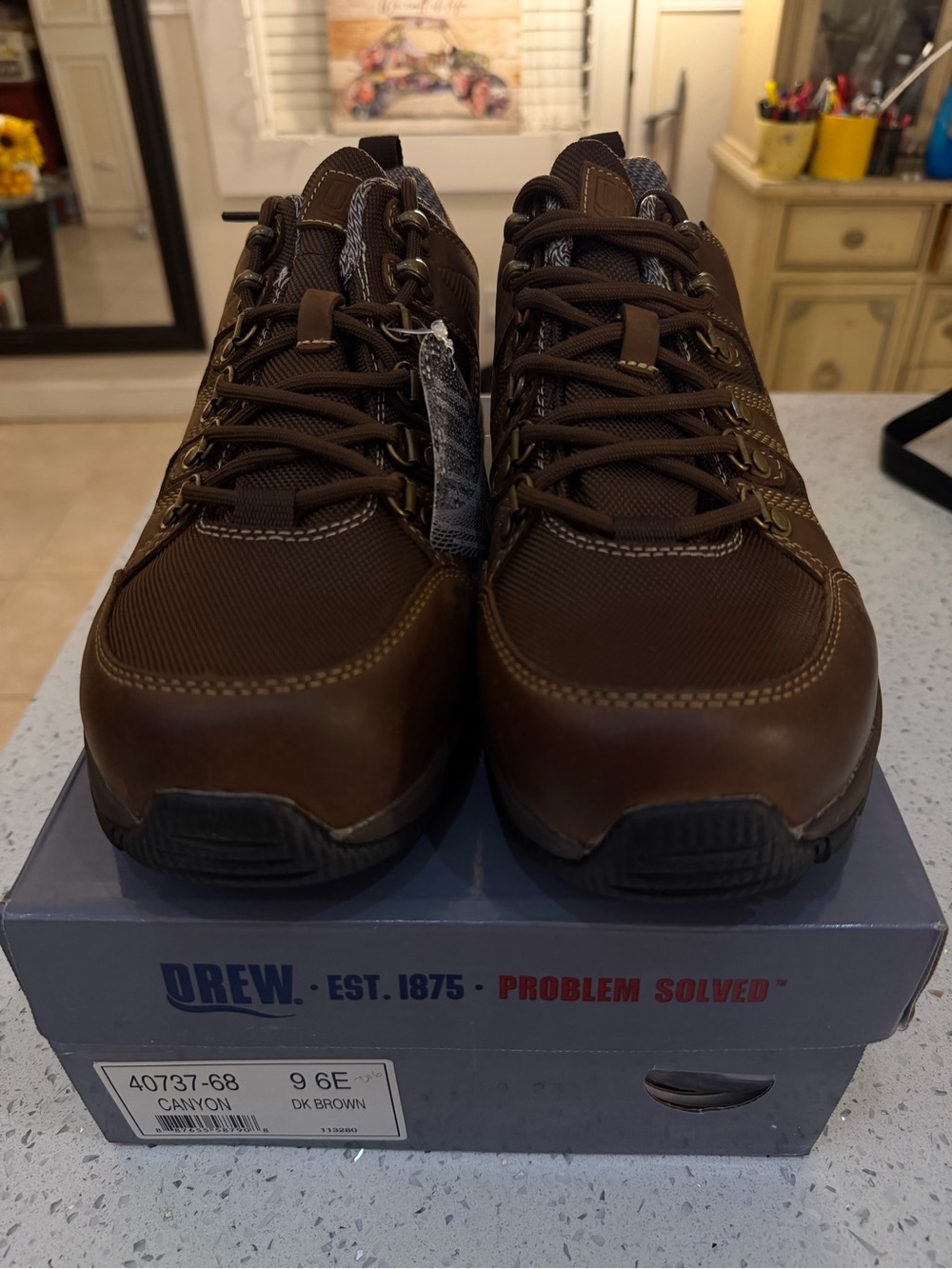 DREW Dark Brown Men's Lace-Up Work Boots